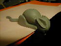 I actually carved this little guy the week before I started carving classes. Made of Basswood and painted. My first mistake was to sand the project, now it does not look carved and the second was to over paint. January 2002.
