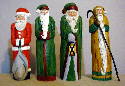 These 4 carvings span about 5 months of time since I did the first one (#50 above). They are the same as the picture on a Xmas mat that Irene puts in the bathroom at Xmas time. I still want to make a small base to hold them. All are carved from cottonwood.