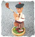 Sep 2004 - Jock MacFore . This little guy was carved at a 4 day carving session with Eldon Humphries, a master carver from Guelph Ontario. I learned a lot of new technicques on this one. He is about 8 inches tall, colored with acrylic paints and finished with double boiled linseed oil.