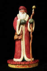 Jan 2006 - Old World Santa stands 9 inches tall, carved from basswood, painted with acrylics but finished with Deft Satin Laquer.