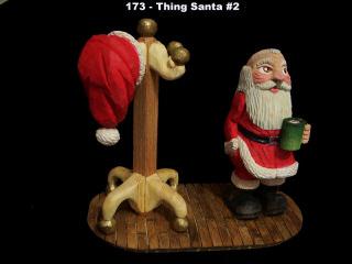 Mar. 2006 - This is the second one of these carvings I have done. Like the first one (#140) this little guy is about 7.5" tall, all carved from basswood and painted with acrylics. The difference is that I used popsicle sticks for the floor..