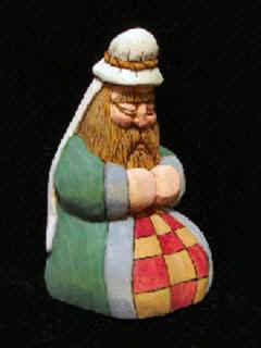October 2006 - This is the tenth piece of the 15 piece nativity scene. The shepherd is carved from basswood, finished with acrylics and is about 5 inches tall.