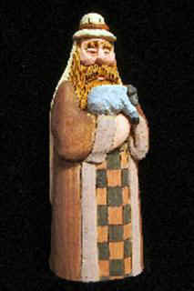 October 2006 - This is the eleventh piece of the 15 piece nativity scene. The shepherd is carved from basswood, finished with acrylics and is about 7.5 inches tall.