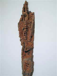 Feb 2007 - This is carved from poplar bark and is 22 inches long and 6 inches at the widest point. Preserved with one coat of Varathane Diamond Satin.