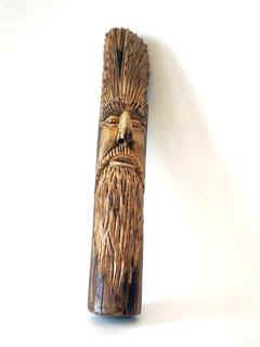 Feb 2009 - While on vacation in Cuba, I found a piece of drift wood and while we sat on the beach, I carved this little guy. He is about 12 inches tall.