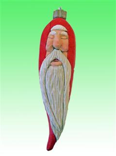 Jan 2010 - This sleepy looking little Santa ornament was carved from basswood and finished with acrylic paint. He measures 6.5" tall.