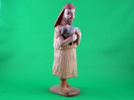 Nov 2009 - This is the tenth of a 18 piece Nativity Scene. It is carved from one piece of basswood, painted with acrylics and finished with ordinary paste floor wax. He is about 8 inches tall.