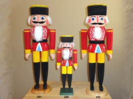 December 2011 -  After I made the first 20 inch nutcracker we decided it would be nice to have two identical ones so they could be put at the entrance of our house. one on each side.  I've already got two pictures that look identical so this time I put all three nutcrackers in this picture.