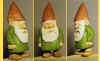 Carved from basswood and painted with acrylics. He stands about 6 inchjes tall. Gnomes originated in Scandinavia. They were seen as helpfull around the farm, but if mistreated, they could become quite mischievous. Nov, 2002