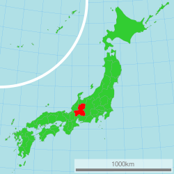 Location of Gifu Prefecture
