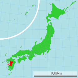 Location of Kumamoto Prefecture